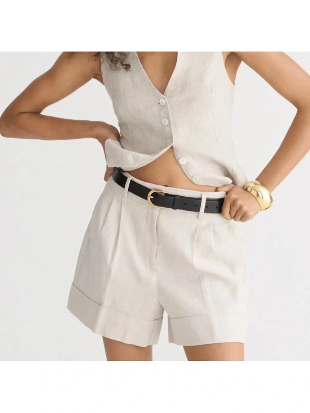 J. Crew Women’s Remi short in stretch linen blend White Size 10